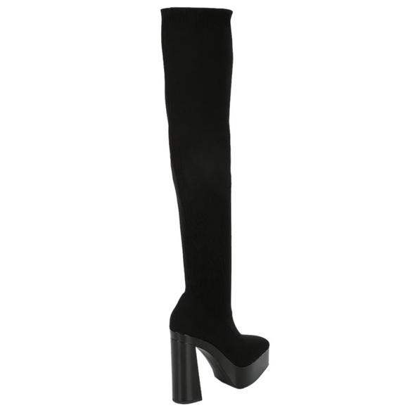 NEW Gianni Bini the Jarvis Stretch Knit Over-the-Knee Platform Black Boots NWT - Picture 5 of 10